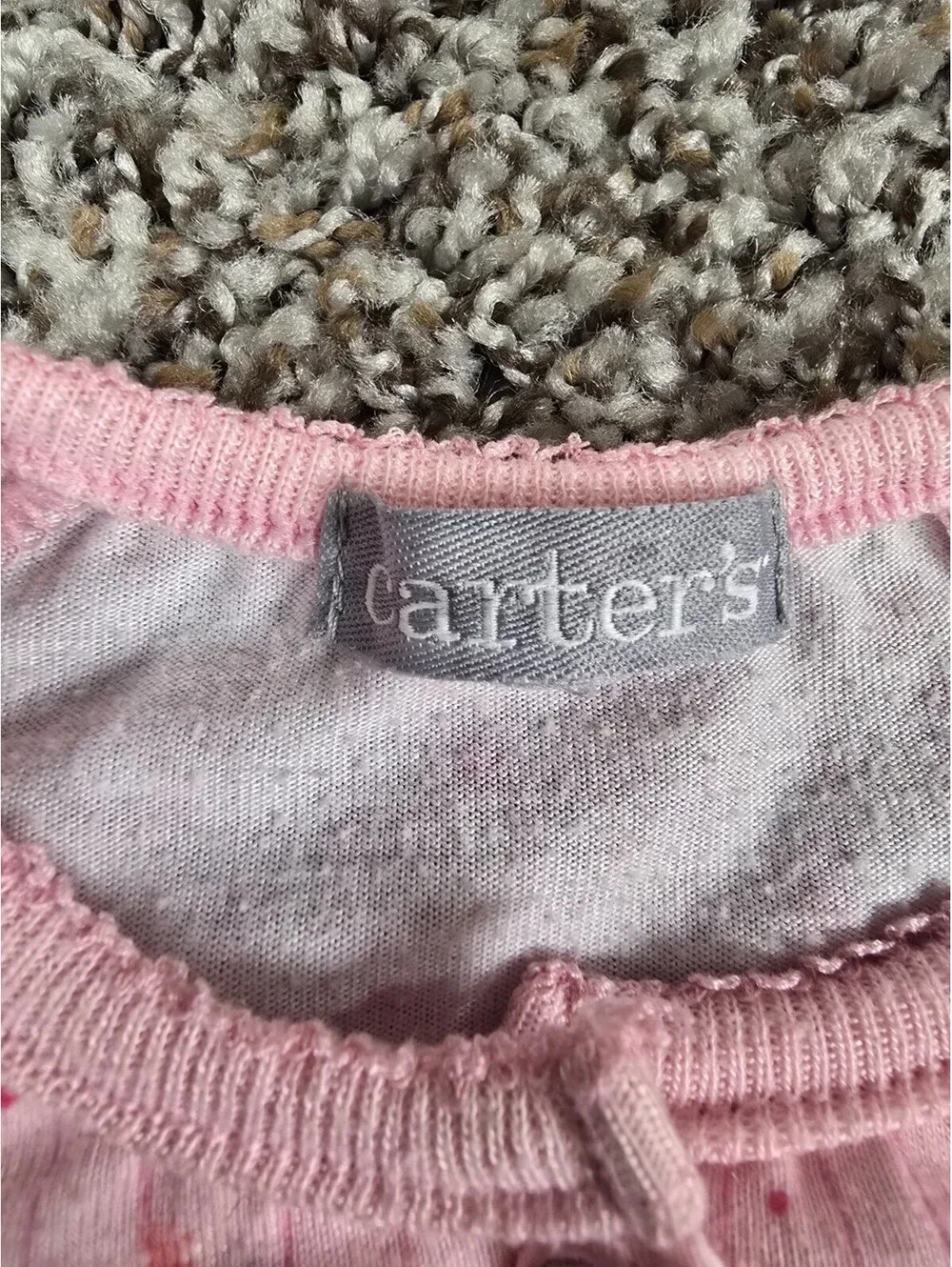 Vintage 1990s Carters Baby Girls Sz 12M One Piece Pajama Pink Star Print